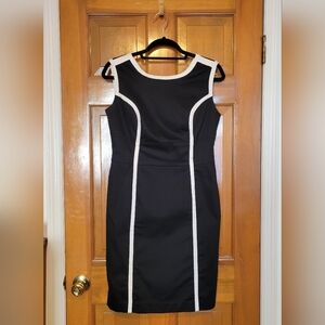 Worthington Black Dress with White Trim (Sz 8)